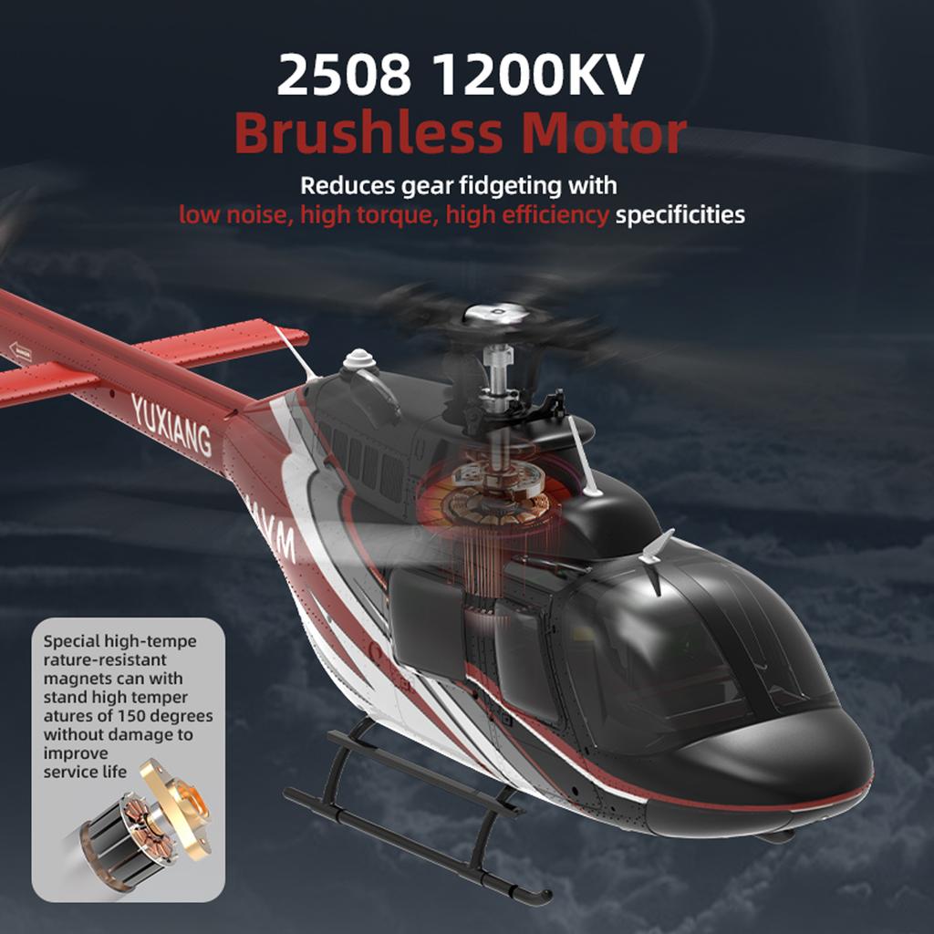Remote Control Helicopter with Brushless Motors, Altitude Hold, Gyro, Optical Flow Positioning Function, 2.4GHz 6CH