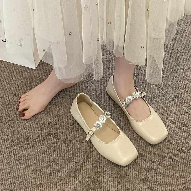 Fairy Style Low-heeled Single Shoes Women's Shoes 2025 New Spring Fashion Square Head Shallow Mouth Mary Jane Shoes