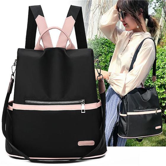 Fashion Clothes Nylon Girl's School Bag Women's Backpack Zipper Multifunctional School Use Shoulder Bag