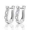 Fashion White Cubic Zirconia Accessorise Hoop Earring Silver Color Ol Jewelry Earrings For Women (Ea102544 )