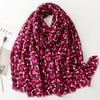 Зимняя мода Вишневый цветок Золотой блеск Бахрома Вискозная шаль шарф Женская Высокое качество Накидка Пашмина Стола Буфандас Мусульманский Хиджаб
