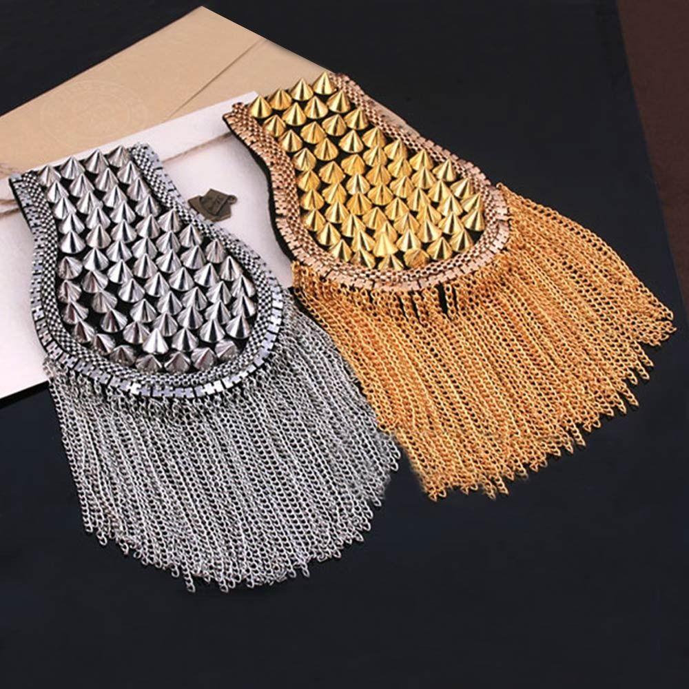 Classical Tassel Epaulette Rivet Shoulder Jewelry Vintage Clothing Accessories Club