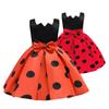 Girls Dress Vintage Polka Dot Print Kids Dress Christmas Kids Party Performance Dress Evening Dress Princess Dress