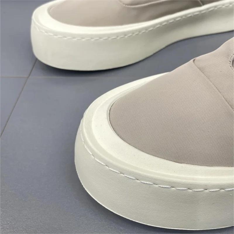 Men's Loafers Ice Silk Breathable Canvas Shoe Outdoor Casual Sneakers Designer Platform Shoes for Men Comfort Walking Lazy Shoes