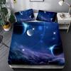 3D Space Planet Bedding Set Romantic Starry Sky Quilt Cover Pillowcase 2/3pcs Men's Teenagers Space Fan Cover Gift