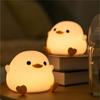 Cute Duck Night Lamp Cartoon Silicone Usb Rechargeable Sleeping Light Touch Sensor Timing Bedroom Bedside For Kid Gift Children