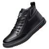 Fashion Autumn Winter Platform High-top Men's Sneakers Designer Soft-soled Leather Warm Cotton Shoes Man Fashion Zapatos Para Hombre