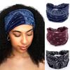 Paisley Pattern Sports Headbands, Stretchy Knotted Sweat Absorption Boho Fitness Running Yoga Headbands, Wide Boho Headband Headwrap