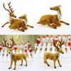 N80B for Creative Christmas Elk Ornament Simulation Winter Elk Figurine Crafts Decor for Home Restaurant Bar Table Decoration
