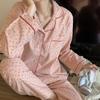 Women's Pajamas New Autumn Spring Long Sleeve Soft Sleepwear Set Pink Floral Cartoon Pyjama Woman Home Nightwear Set Cardigan