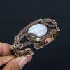 Rainbow Moonstone Gemstone Pure Copper Wire Wrapped Handmade Cuff/Bangle Jewelry