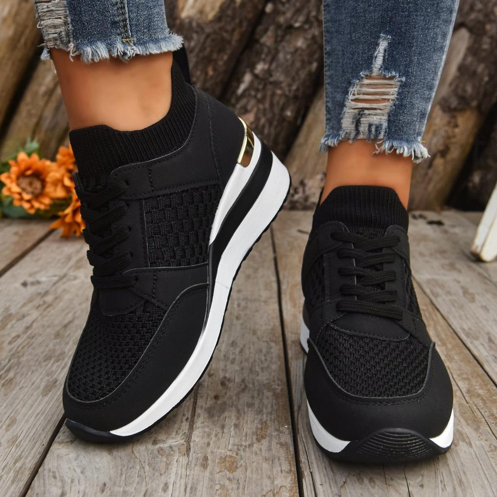 Women Mesh Breathable Casual Shoes Woman Lace-up Vulcanized Shoes Ladies Platform Sneakers Female Shoes Zapatos De Mujer