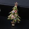 XMAS Retro Gift Decor Accessories Woman Crystal Christmas Tree Lapel  Pins Brooches Jewelry