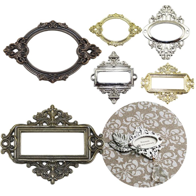 5PCs Name Card Label Frame Card Holder Antique Tags Drawer Pull Label Holder Cabinet File Vintage