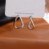 Girls Exquisite 925 Sterling Silver Rregular Dislocation Earring Plain Hoop Earrings Goth Ear Studs