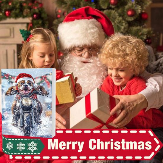 Christmas Funny Motorcycle Dog Advent Calendar 2025 24-Day Countdown with 2D