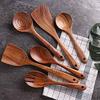 Wooden Non-stick Serving and Cooking Spoons Set of 6 , Kitchen Utensils.
