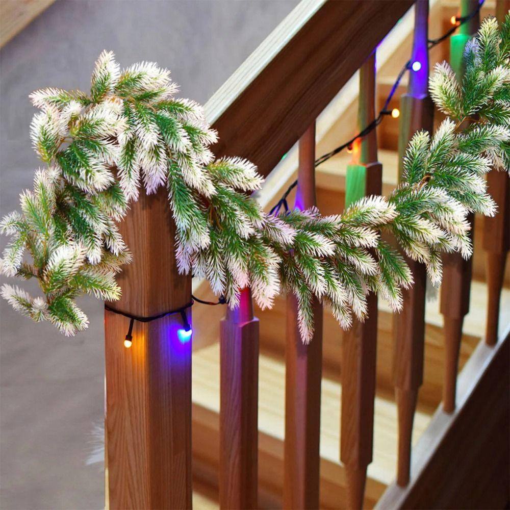 Real Touch Artificial Pine Garland 2M Winter Pine Garland Faux Greenery Garland Fireplaces