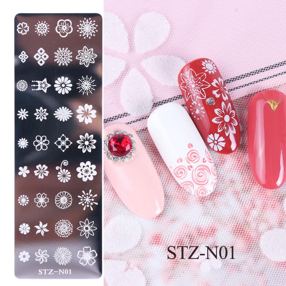 1PC Stainless Steel Printing Nail Stamping Plates Manicure Leaves Maple Template Mold Xmas Snowflakes Nail Art DIY Decorations