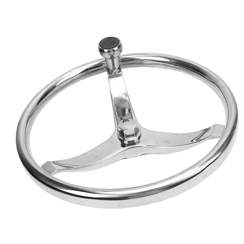 Stainless Steel Boat Steering Wheel 3 Spoke 13 1 2 Inch Dia. Marine Steering Wheel for 3 4 Inch Tapered Shaft with 5 8