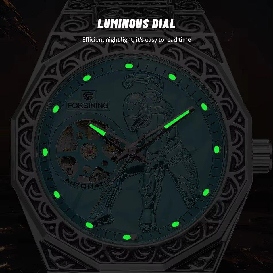 Men's Business Fashion Mechanical Watch Top Brand Automatic Mechanical Stainless Steel Clock Gifts for Men