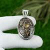 925 Silver Natural Turritella Agate Art Deco Vintage Birthday Pendant Jewelry