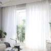 2Pcs Home Decor Voile Curtains White Window Screening Drapery Solid Sheer Window Tulle