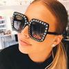 European and American Fashion New Multi-color Large Frame Diamond Sunglasses Trendy Street Style Square Sunglasses for Women Sunglasses