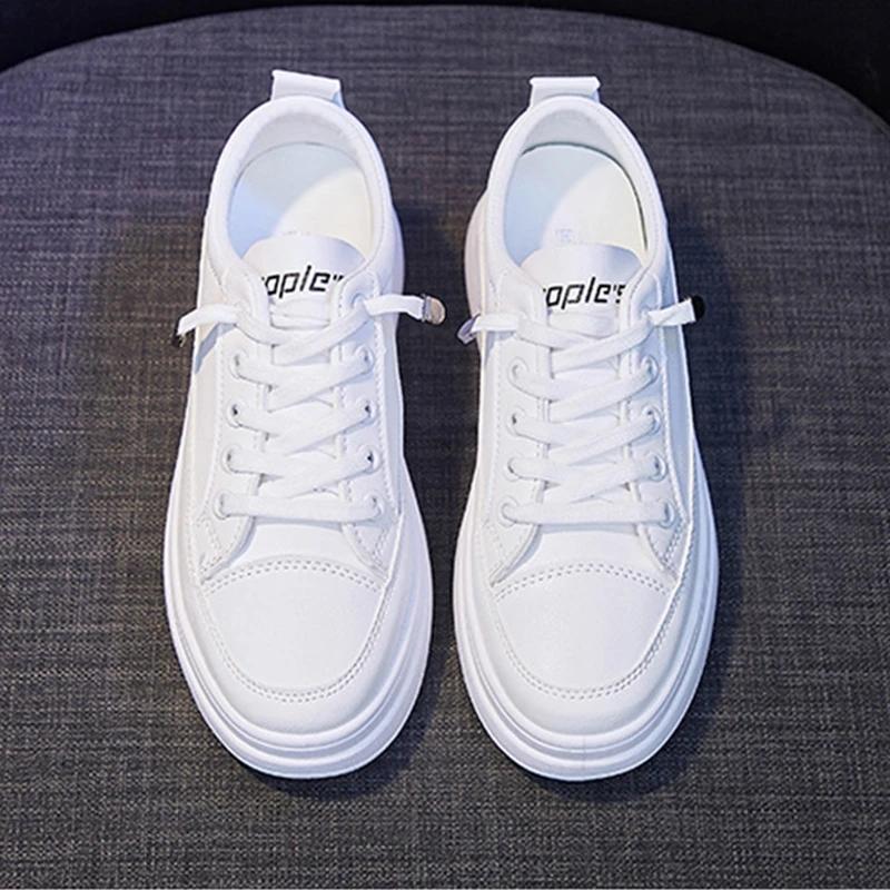 Fashion Sneakers Women Shoes Young Ladies Casual Shoes Female Sneakers Brand White Shoes Thick Sole 3cm A2375
