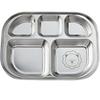 Safety Stainless Steel 5-compartment Square Childrens Tray, Popular Korean Child Care Products