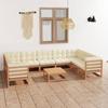 Day and Night - Day and Night Garden Furniture 10 Pieces and Cushions Honey Brown Pine Wood