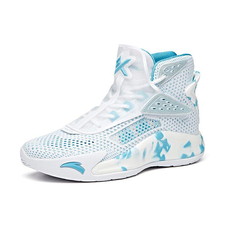 Anta KT5 Comfortable Versatile Shock Absorbing Non-Slip Wear-Resistant High-Top Basketball Shoes Men Basketball Shoes White Blue 112021101-3
