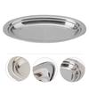 26cm Stainless Steel Oval Sizzle Platter Serving Platter Appetizer Dinner Plate Dishes For Home Restaurant