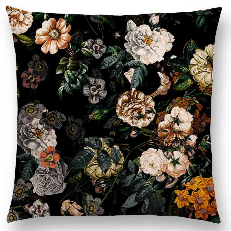 Latest Gorgeous Floral Night Forest Garden Print Throw Pillow Case Home Decor Cushion Covers / Cushion Cover Hogar