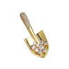 Yousheng Women Brooch Rhinestone Shovel Shape Stainless Anti-slip Wear-resistant Coat Collar Hat Scarf Decoration Clothes Pin Garment Jewelry