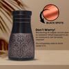 Copper Ayurvedic Water Bottle/Jar With In Build Glass Black Antique Glossy Finish Suitable For Home In Dining And Room. - 1000 Ml (Black Antique)