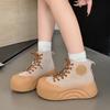 Spring/Autumn Round Toe High Top Thick Sole Fashion New Women's Shoes Casual Cross Strap Comfortable Walking Shoes Zapatos Mujer