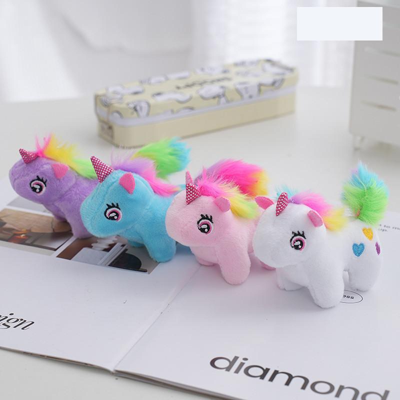 Unicorn Theme Cartoon Plush Toy Backpack Pendant Cute Keyring Decoration Gift