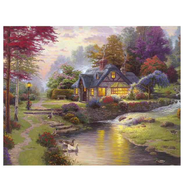 Europe Retro Landscape Christmas Snow Scene Canvas Painting Prints Paris London Posters Print for Living Room Home Decor No Frame