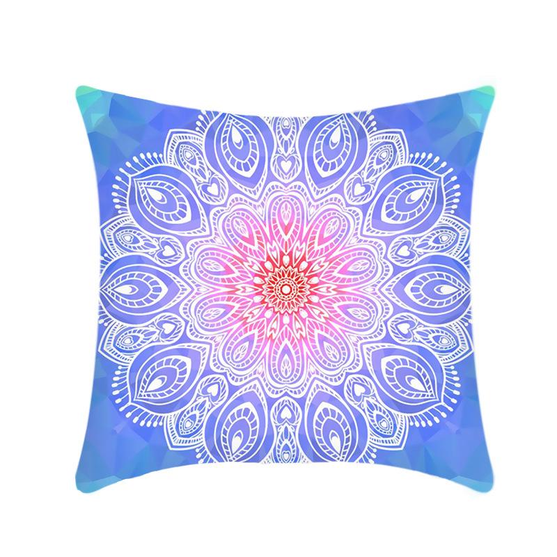 Creative Bohemian Style Mandala Sofa Pillow Cover Tatami Bay Window Pillow Cover Short Plush Printed Cushion
