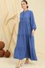 Collar Lace-up Long Hijab Dress