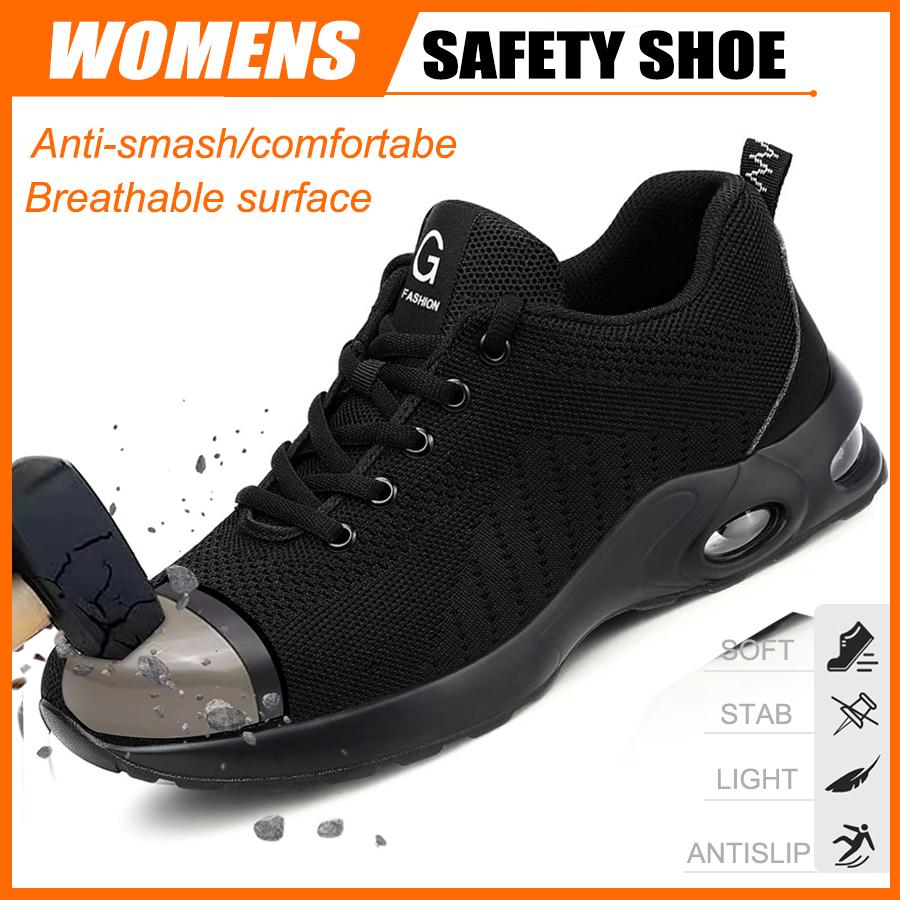 Anti-Puncture Men's Work Shoes Steel Toe Men's Safety Shoes Lightweight Slip Resistant Shoes Man Sneaker