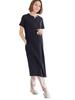 Maternity Nursing Open Waffle X Short Childbirth Navy [ANGELIEBE] Pajamas, Clothes, Front, Jersey, 2WAY, Sleeves, Prenatal, Postnatal, Preparation,