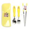 Daily Like My Buddy 2 Spoon + Fork + Chopsticks Set, Spoon + Fork + Chopsticks + Case, 02 Lemon