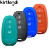 Silicone Key Cover Remote Car Key Case for Hyundai Sonata 8 Santa Fe Tucson 2020 2021 3 Buttons Key Holder Keychain Accessories