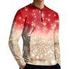 Men's Casual Button-Down Sweatshirt Fashion Printed Long Sleeve Shirt Pullover