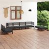 Day and Night - Day and Night Garden Furniture Set 8 Pieces Solid Pine Wood Black