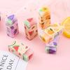 3pcs Cartoon Creative Fruit Erasers Primary School Students Exam Pencil Erasers Stationery Drawing Sketch Erasers