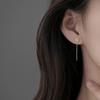 Rose Tassel Ear Line Women's S999 Silver Simple Temperament Long Super Fairy Earrings Hollow Design Earrings
