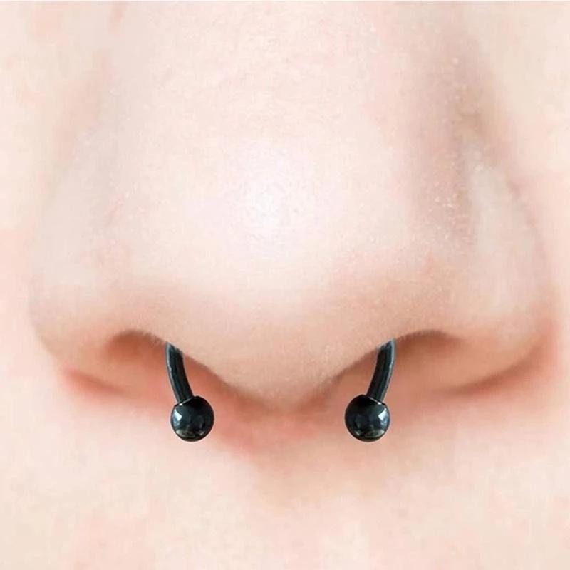 Fake Piercing Nose Ring Alloy Nose Piercing Hoop Septum Rings For Women Jewelry Gifts Fashion Magnetic Fake Piercing